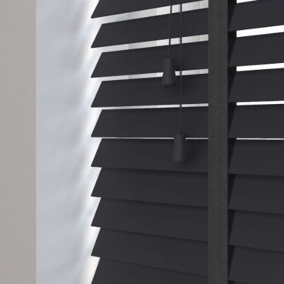 50 mm Ahşap Jaluzi Perde Kurdeleli (SJ 1007) resmi